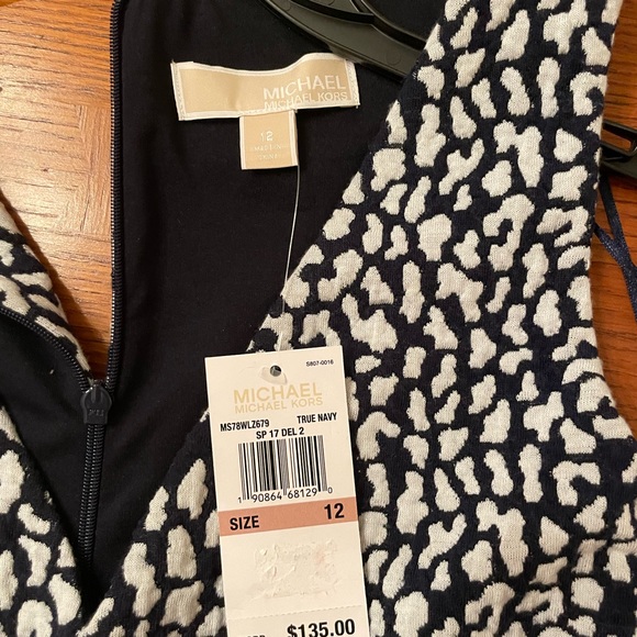 Michael Kors jersey dress size 12 dark blue/light gray - Picture 5 of 5